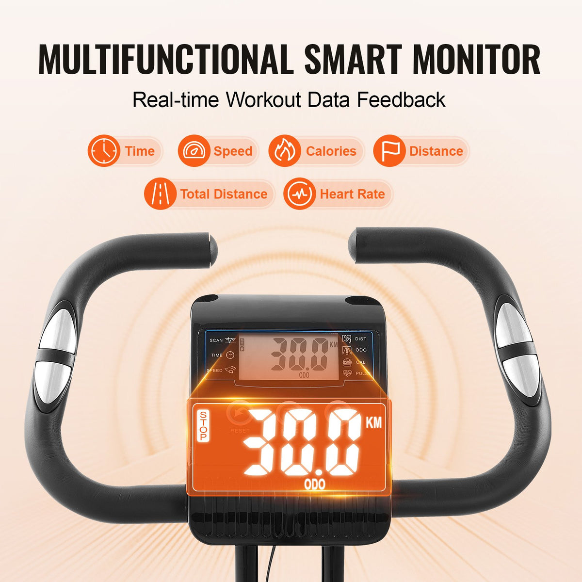 Folding Exercise Bike Foldable Upright Magnetic Resistance LCD Monitor