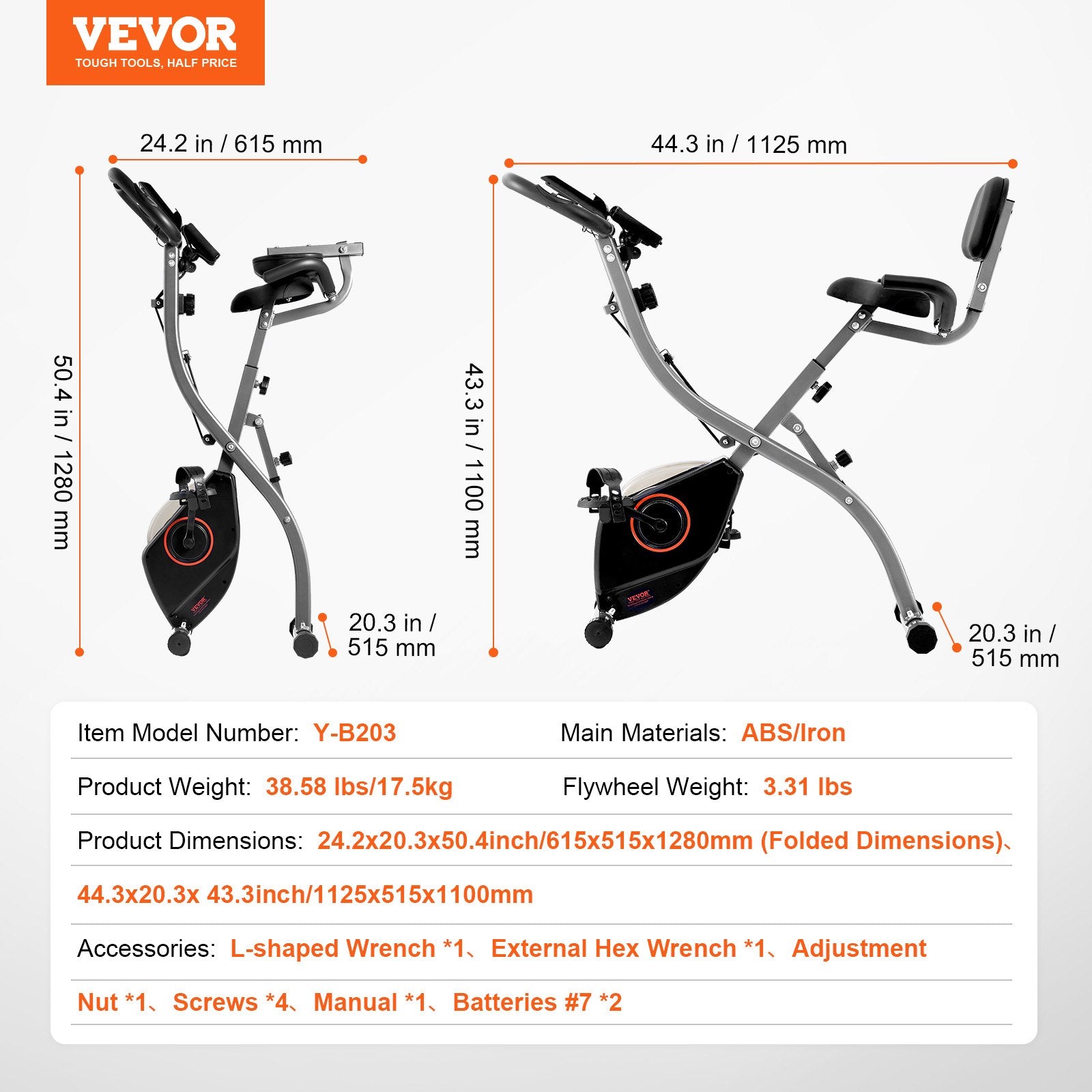 Folding Exercise Bike Foldable Upright Magnetic Resistance LCD Monitor