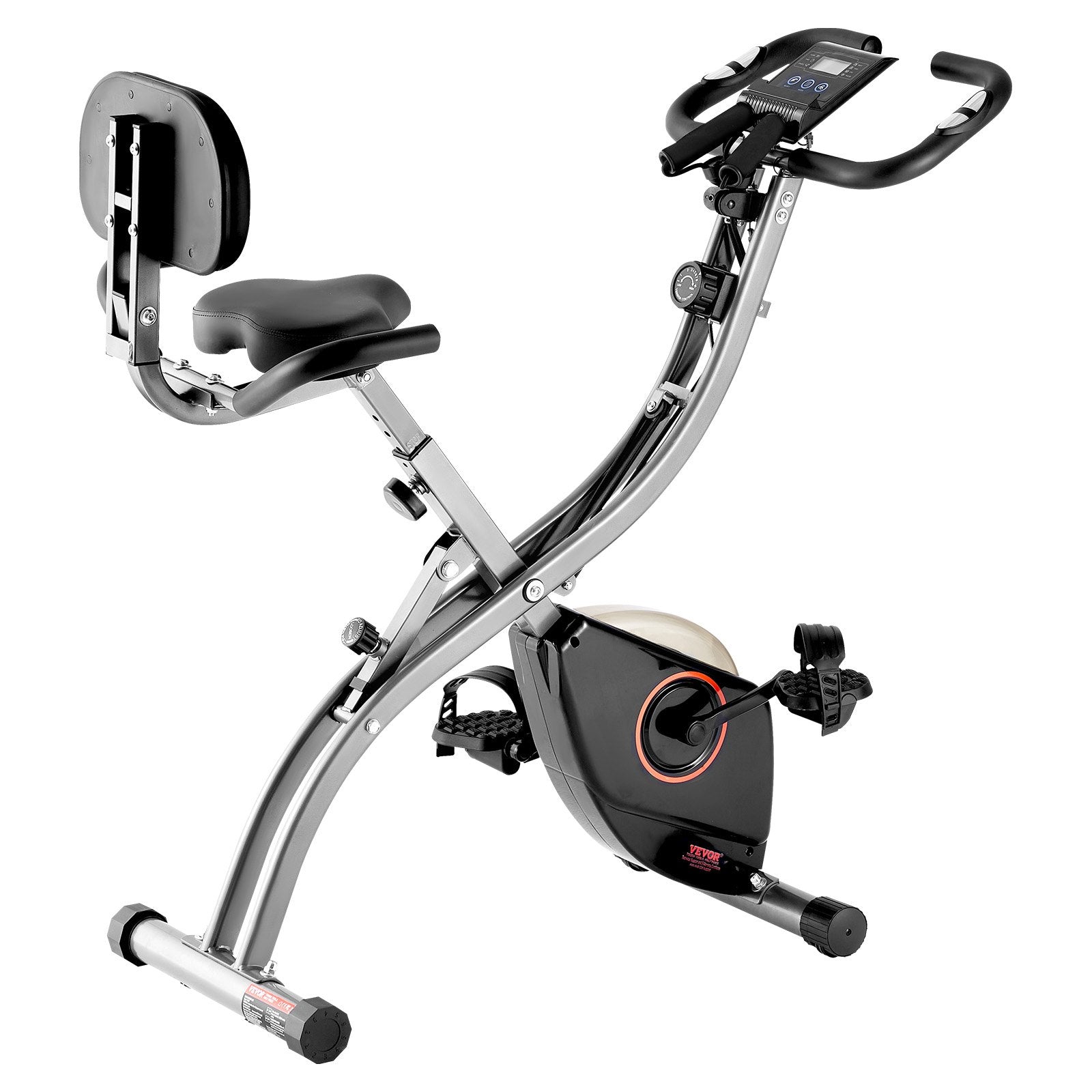 Folding Exercise Bike Foldable Upright Magnetic Resistance LCD Monitor