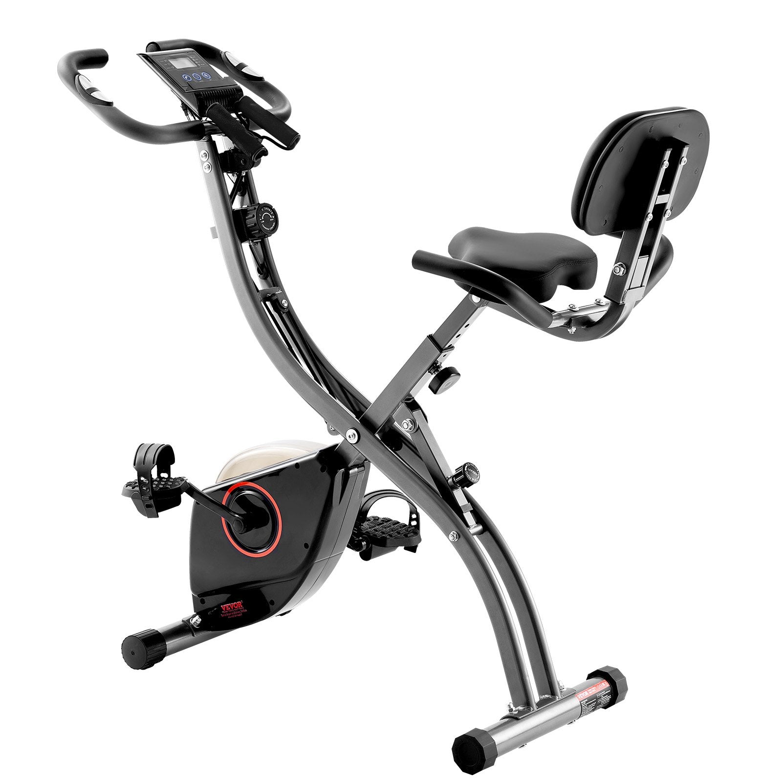 Folding Exercise Bike Foldable Upright Magnetic Resistance LCD Monitor