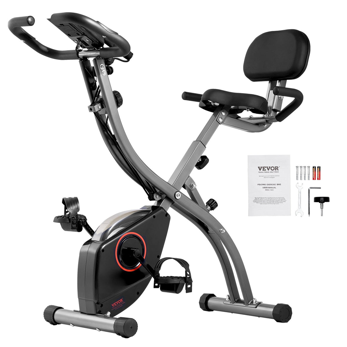 Folding Exercise Bike Foldable Upright Magnetic Resistance LCD Monitor
