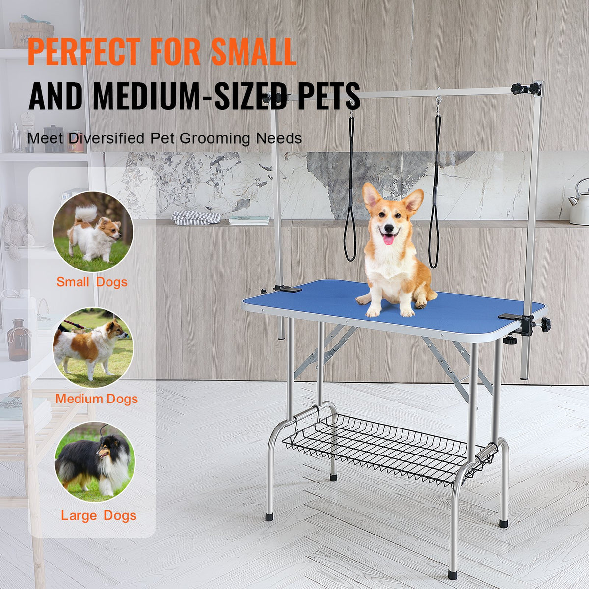 Pet Grooming Table Foldable Clamp Stand 915x610mm for Medium Small Dogs