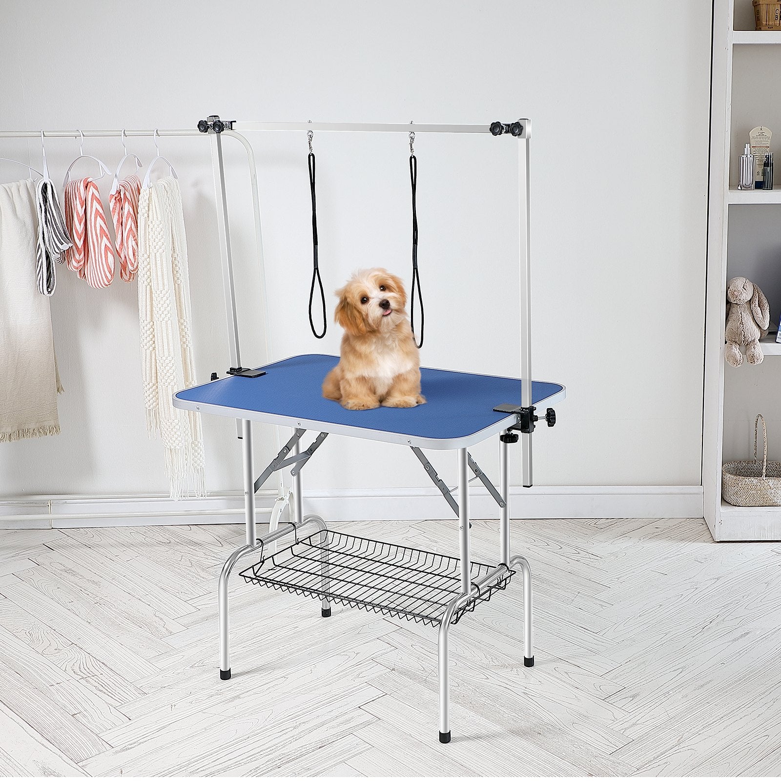 Pet Grooming Table Foldable Clamp Stand 915x610mm for Medium Small Dogs