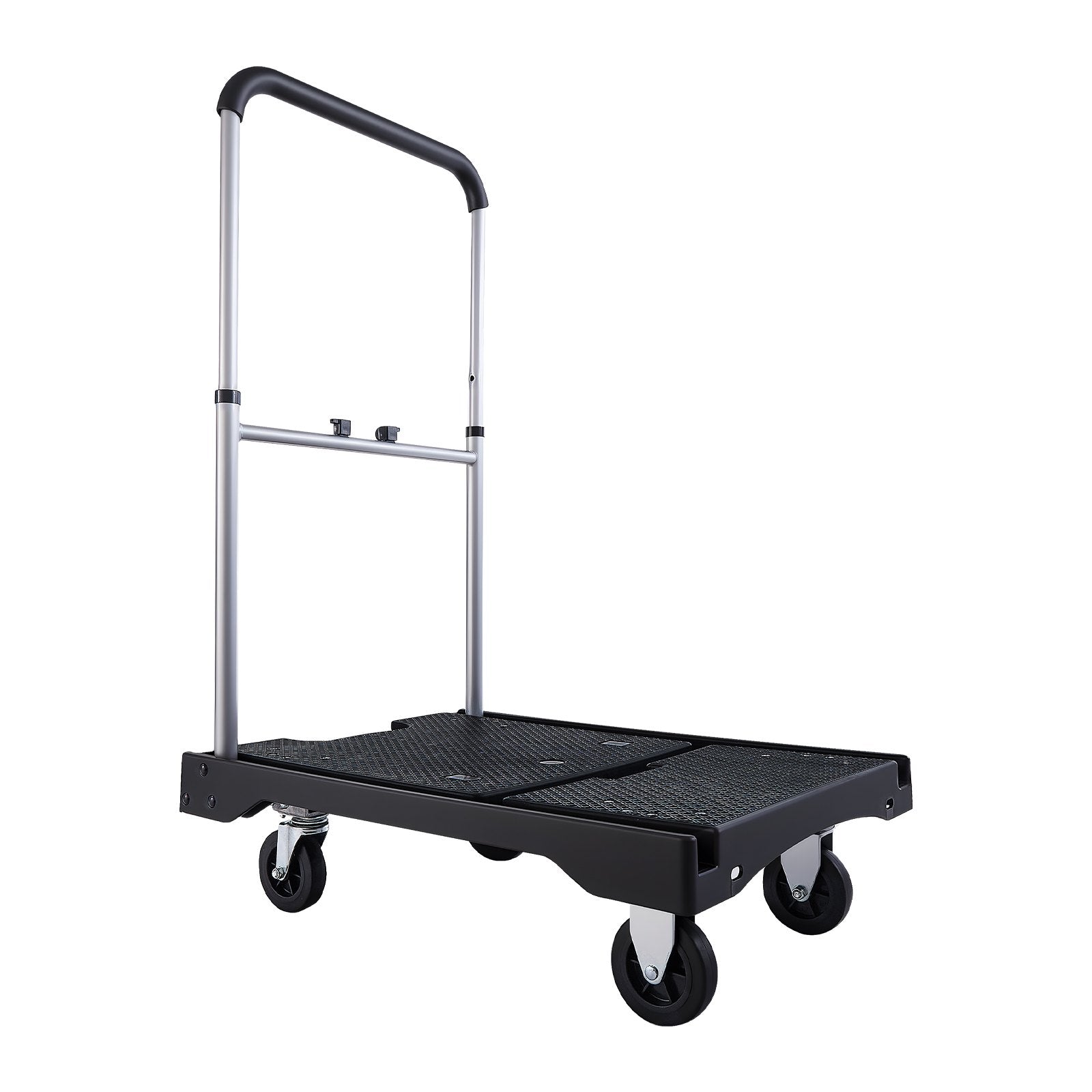 Foldable Push Cart Dolly 149.69kg Swivel Wheels Adjustable Handle 680x495mm