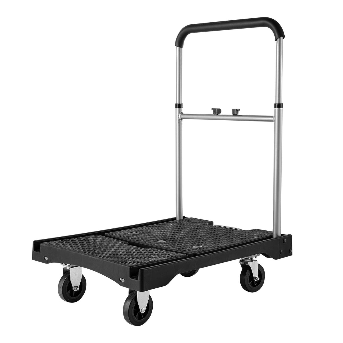 Foldable Push Cart Dolly 149.69kg Swivel Wheels Adjustable Handle 680x495mm