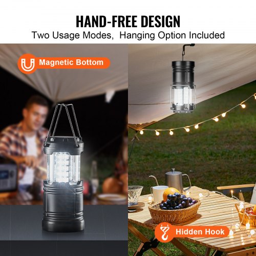 VEVOR LED Camping Lanterns 4 Pack Lightweight Hanging Lights for Hiking/Camping