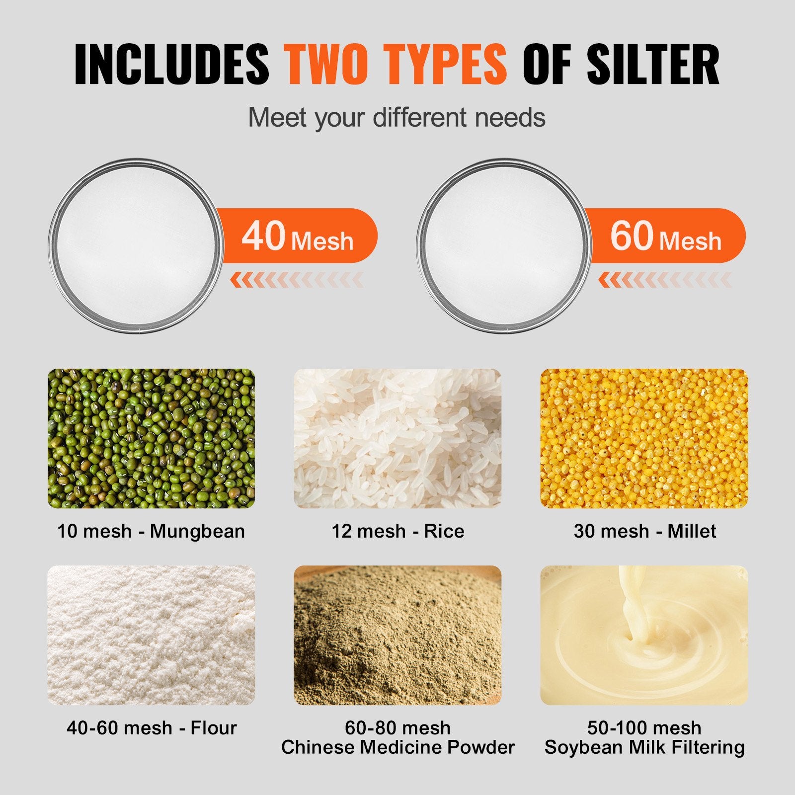 Automatic Electric Vibrating Sieve Stainless Steel 45W Sifter Shaker 40-60 Mesh
