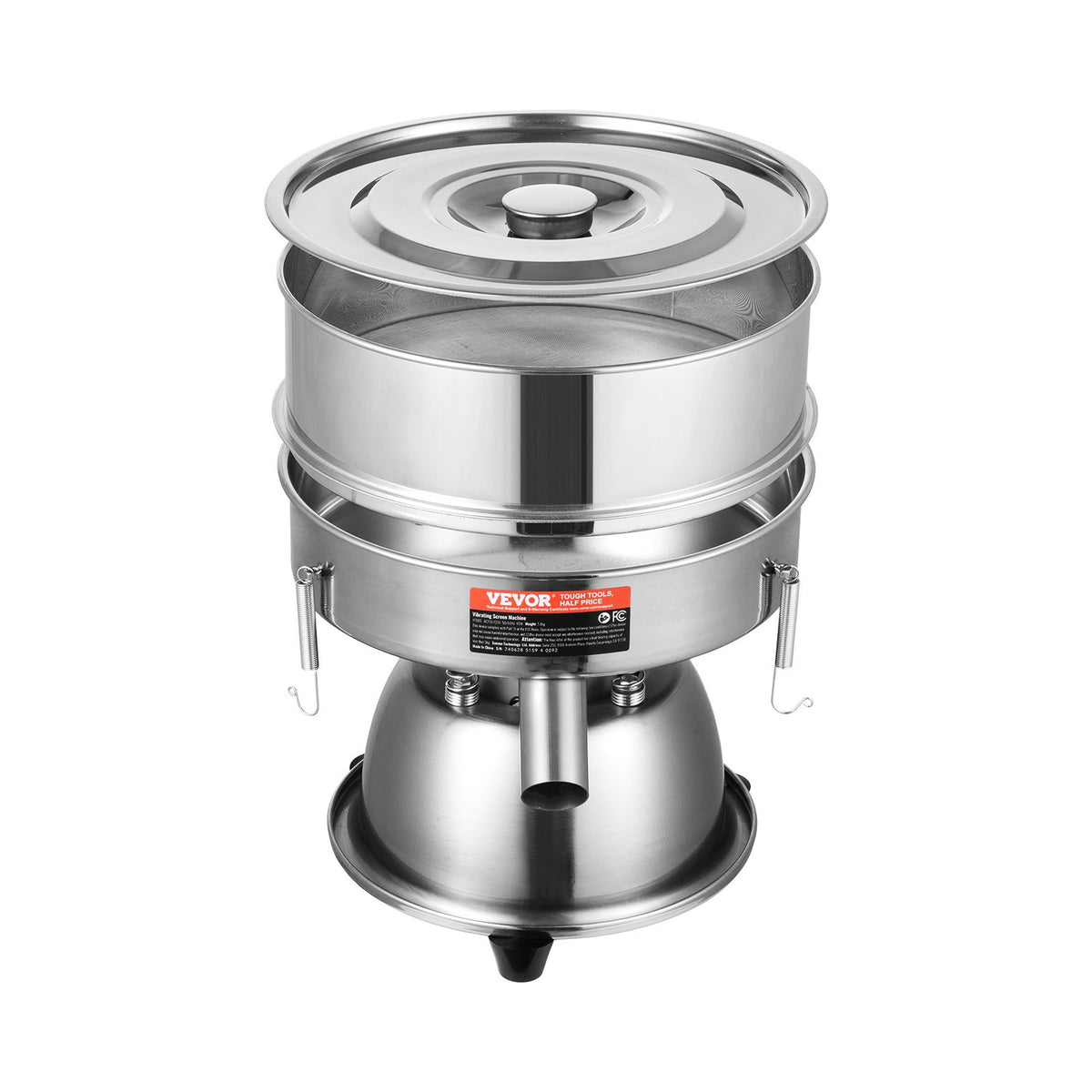 Automatic Electric Vibrating Sieve Stainless Steel 45W Sifter Shaker 40-60 Mesh