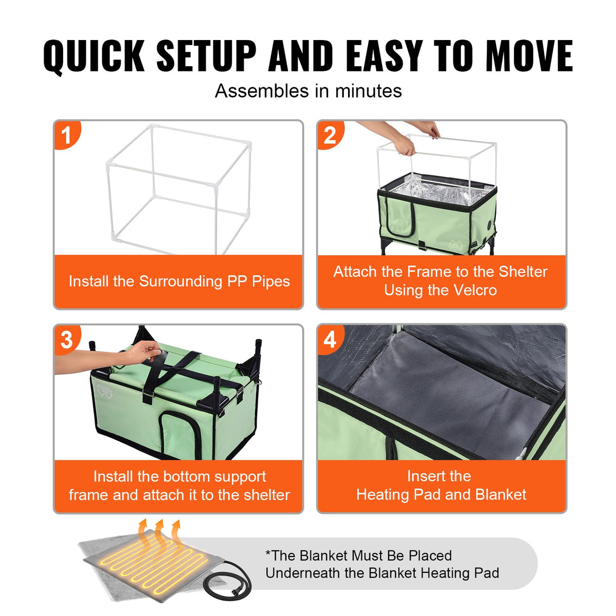 Elevated Heated Cat House, Large Foldable Shelter with Adjustable Temp & Timer