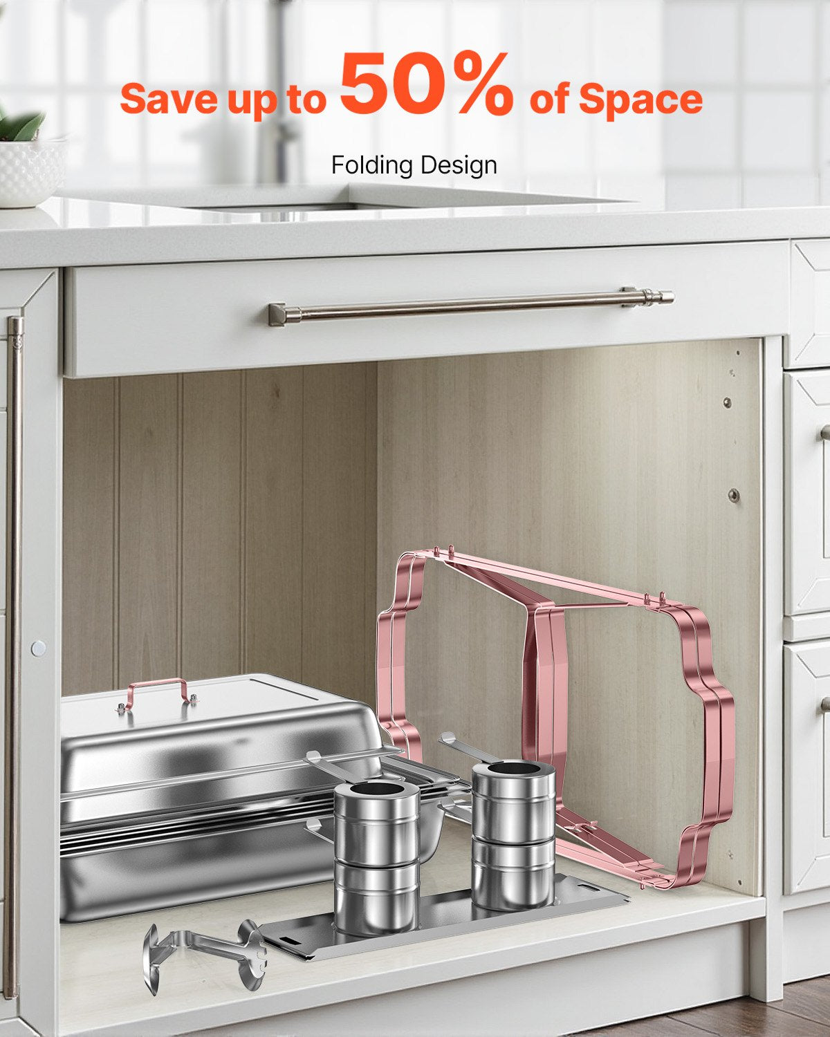 8Qt Chafing Dish Buffet Set 2Pack Stainless Steel Chafer Server 2 Pans Rose Gold