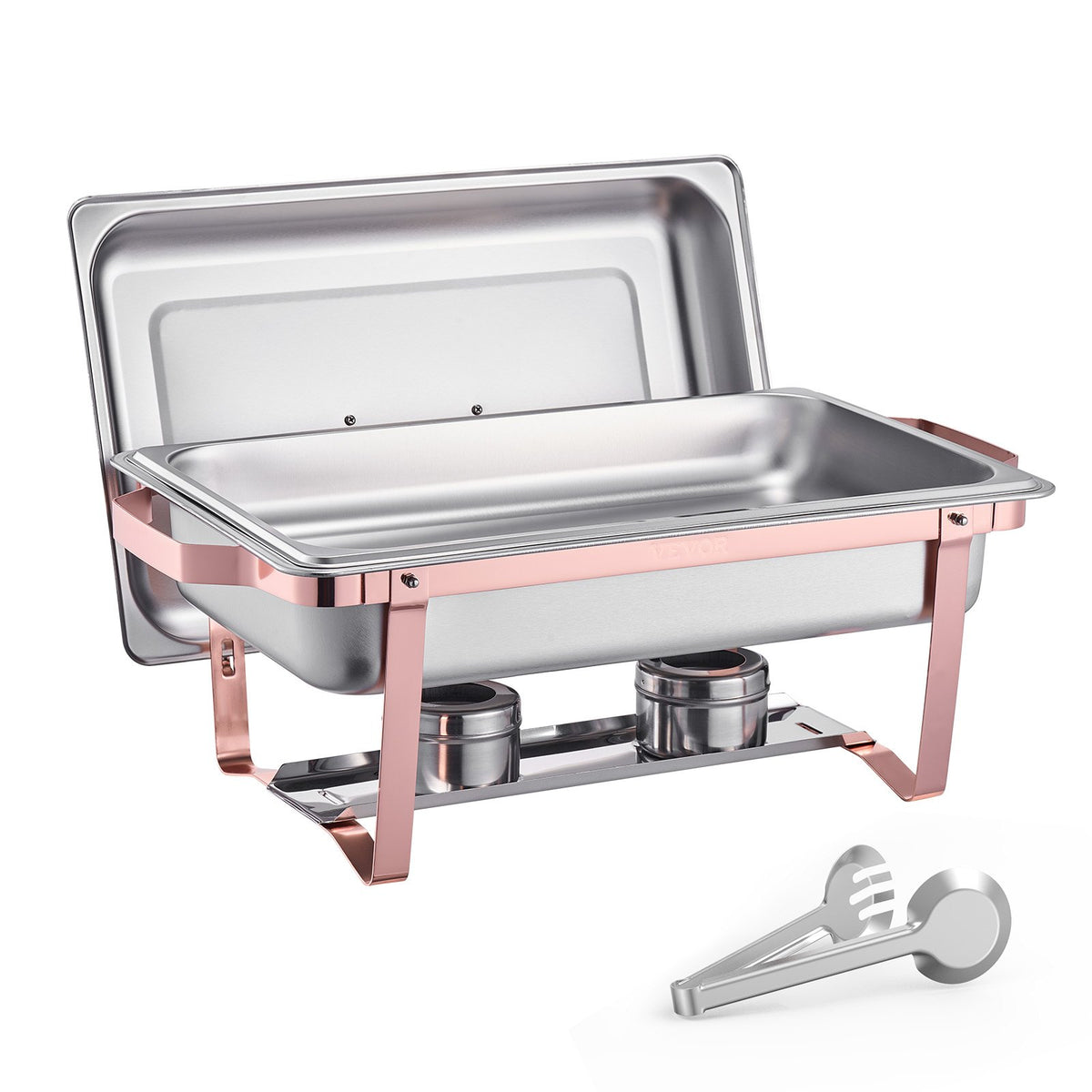 8Qt Chafing Dish Buffet Set 2Pack Stainless Steel Chafer Server 2 Pans Rose Gold