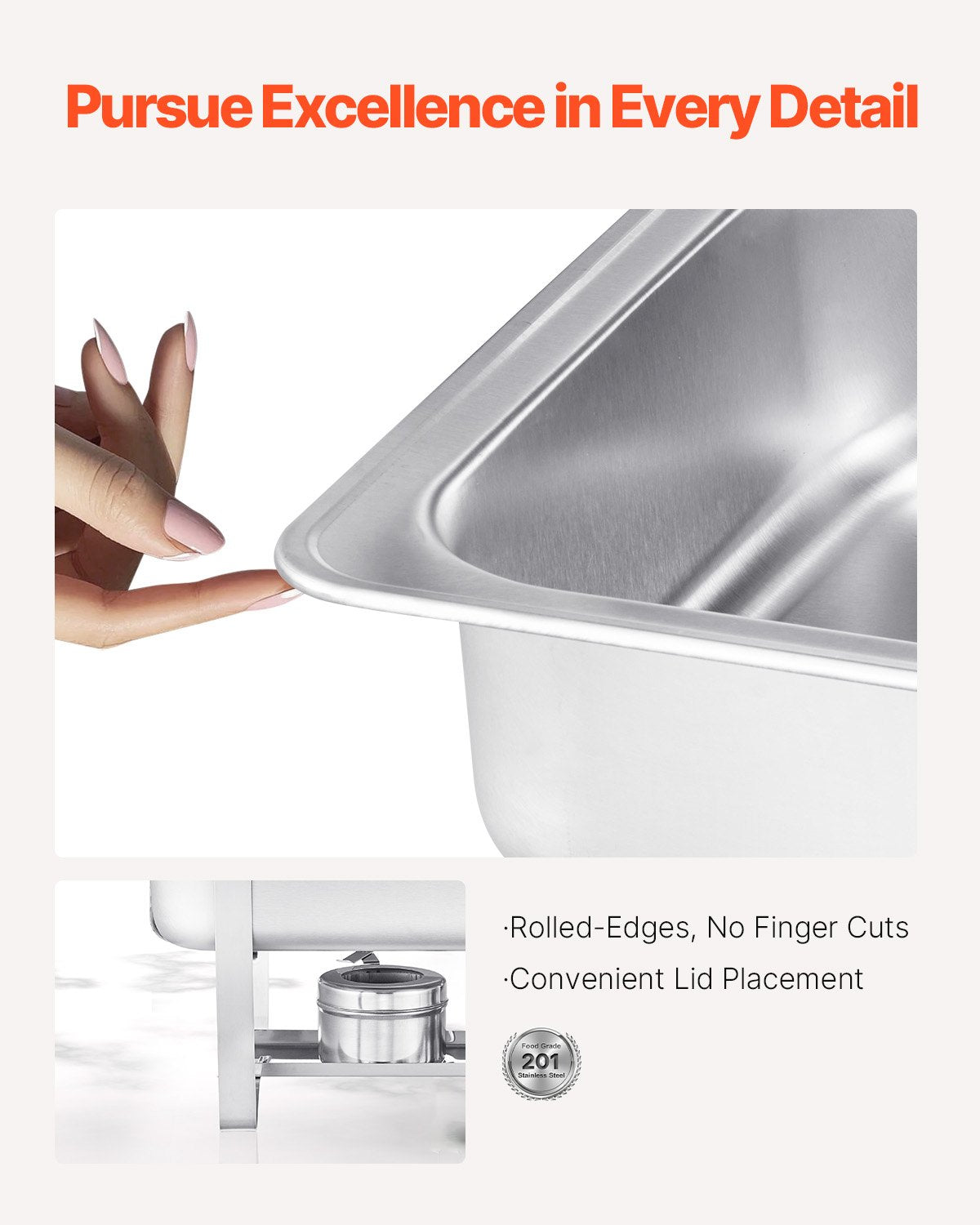 8 Qt 4 Pack Stainless Steel Chafing Dish Buffet Set Chafer Server Silver