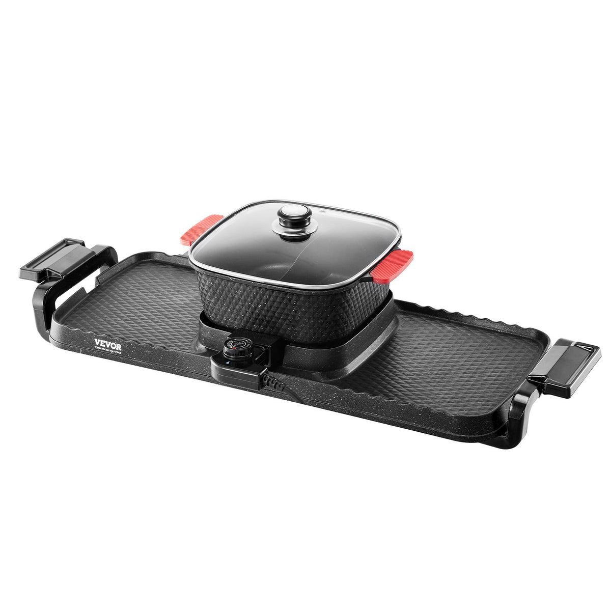 Hot Pot 2-in-1 Smokeless Shabu-Shabu Grill 2300W Dual Temperature