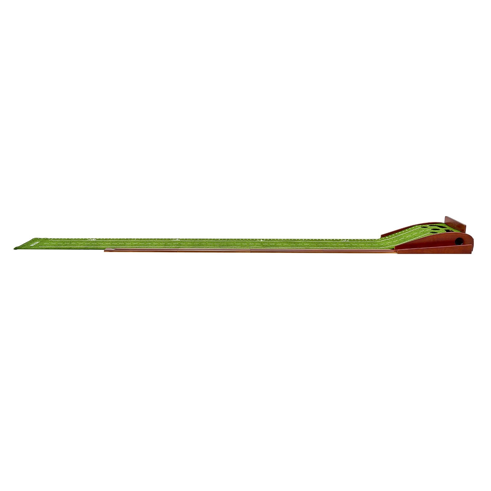 Golf Putting Mat 5-Hole Indoor Green with Auto Return Guide Balls Wood Base Set