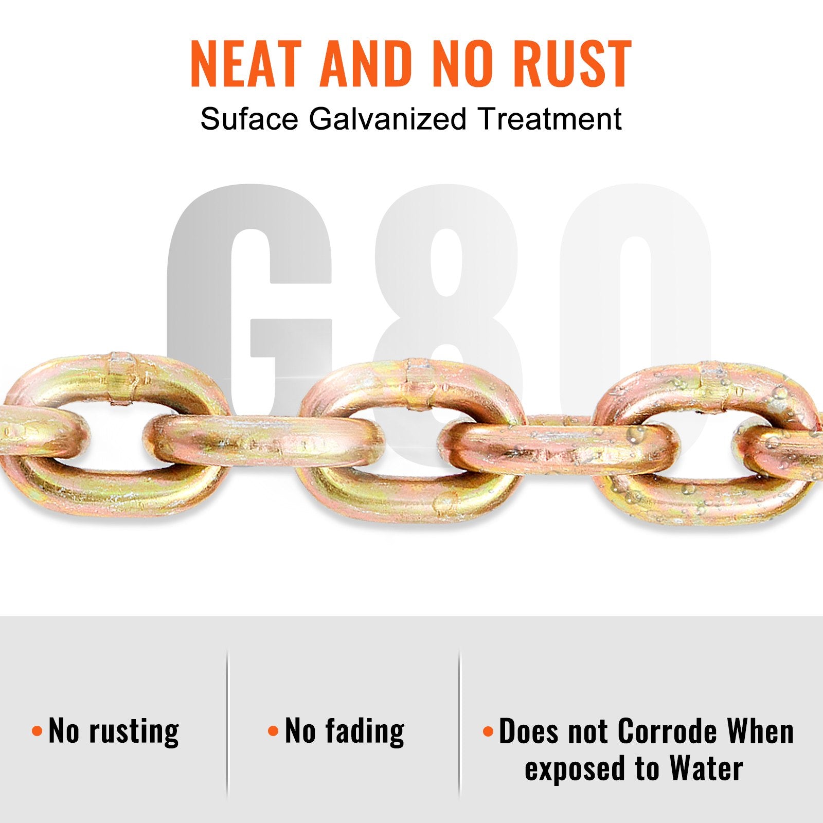 G80 Transport Binder Chain 5/16'' x 20ft with Grab Hooks
