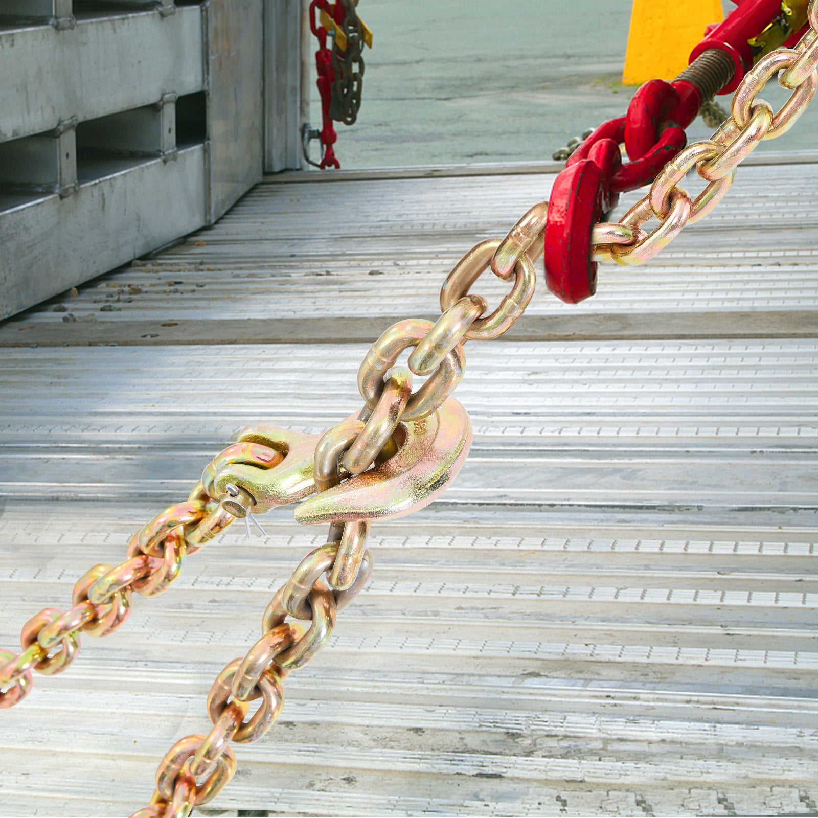 G80 Transport Binder Chain 5/16'' x 20ft with Grab Hooks