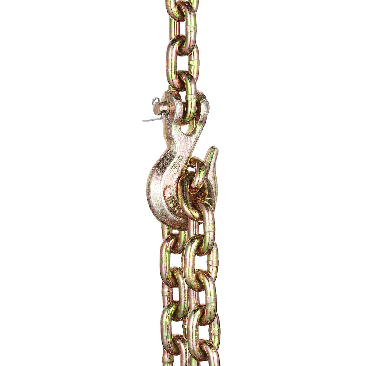 G80 Binder Chain 8mmx316cm 2Pack 2.22T Clevis Grab Hooks Heavy Duty Tow Chain