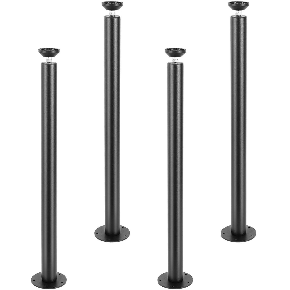 711.2mm Adjustable Steel Desk Legs Set of 4 Heavy Duty 544.3kg Capacity Black