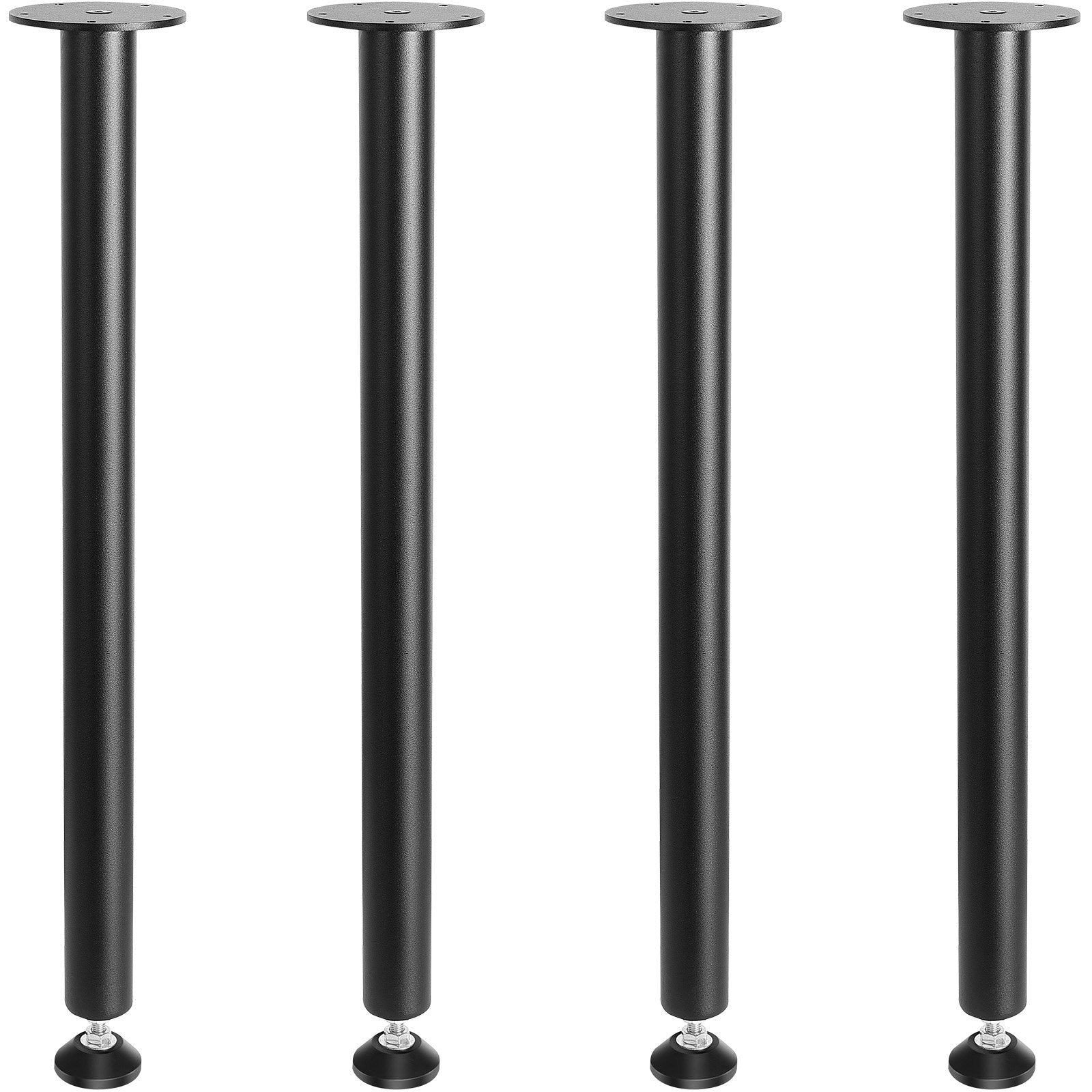 711.2mm Adjustable Steel Desk Legs Set of 4 Heavy Duty 544.3kg Capacity Black