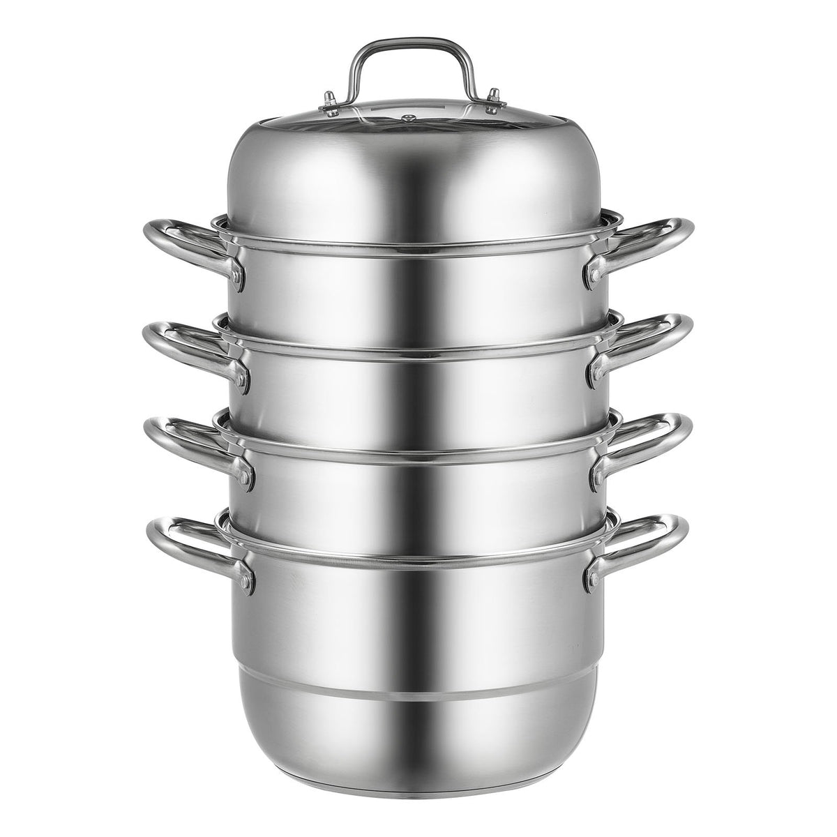 Steamer Pot 11.8"/30cm 5-Tier 10QT Stock Pot 3 Steamers 2 Trays Stainless