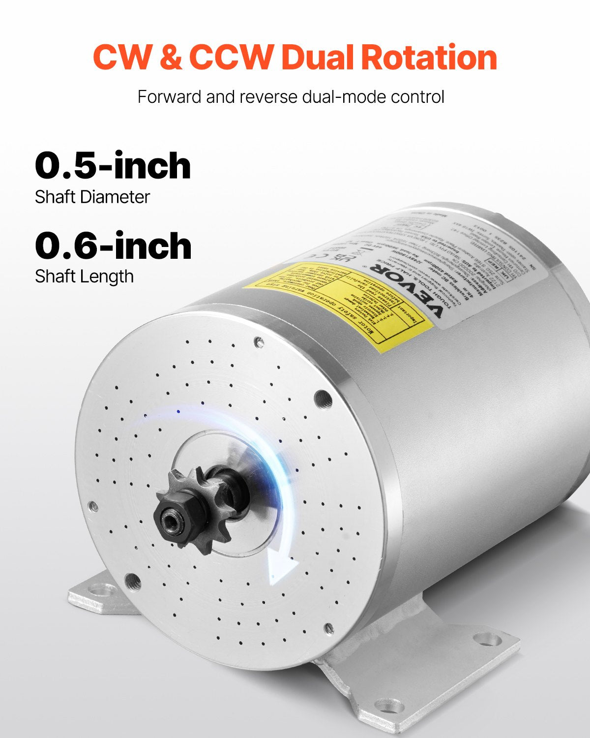 Electric Brushless DC Motor Kit 1800W 48V 4500RPM Controller Foot Pedal