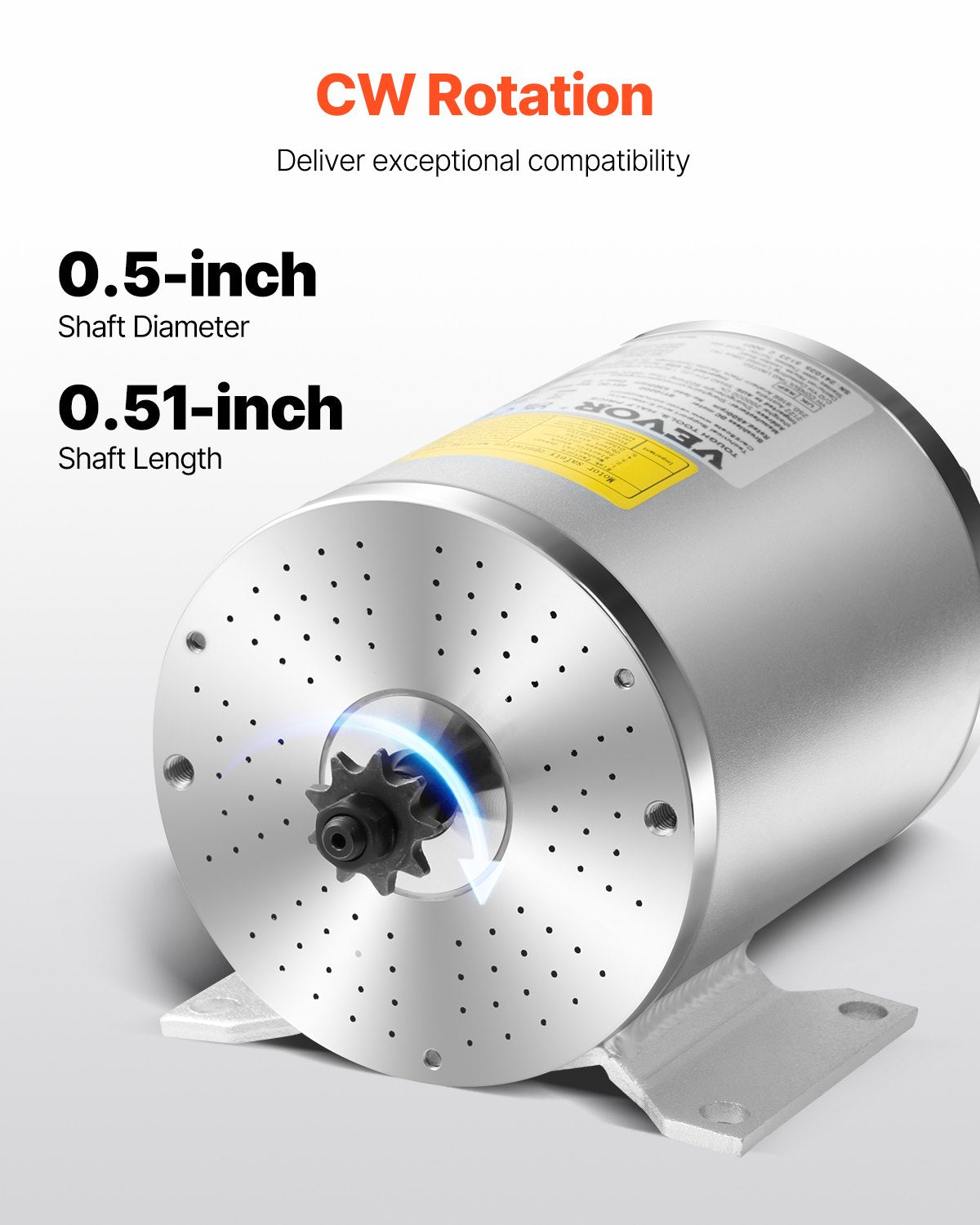 1800W Brushless DC Motor Kit 48V 4500rpm with Speed Controller & Throttle Grip