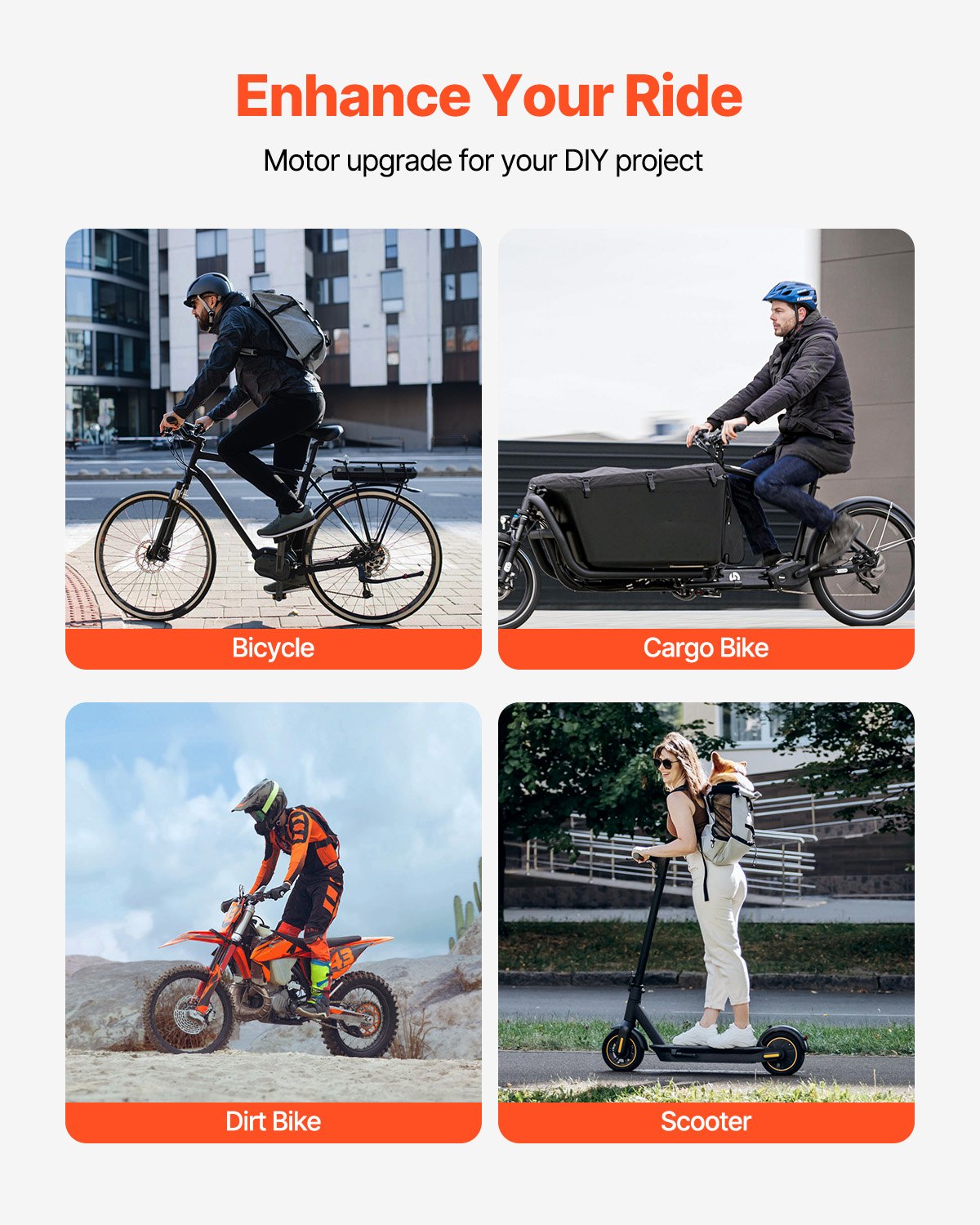 Electric Brushless DC Motor 1800W 48V 4500RPM Go Kart E-Bike Scooter Motor
