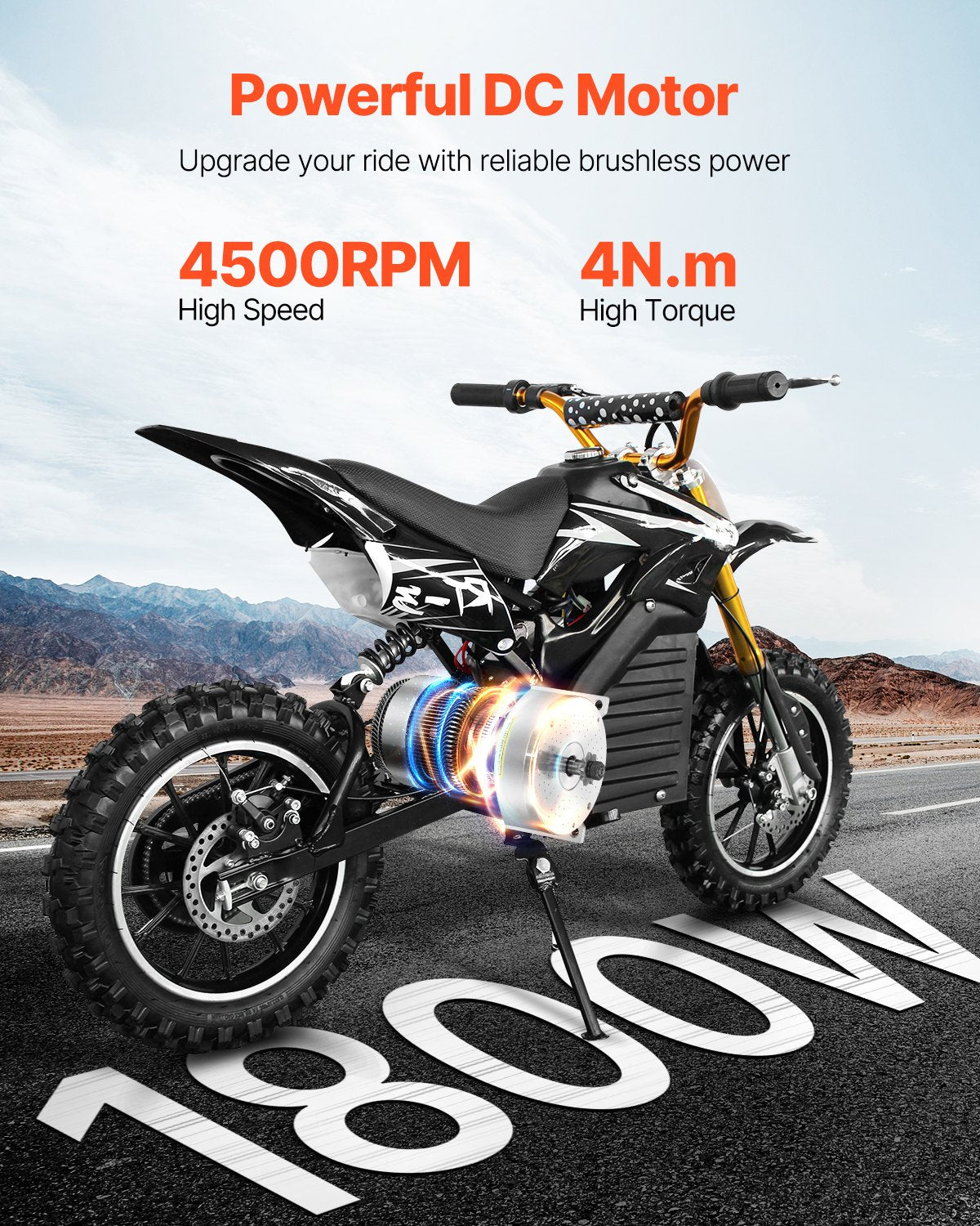 1800W Electric Brushless DC Motor Kit 48V 4500rpm with Upgraded Speed Controller