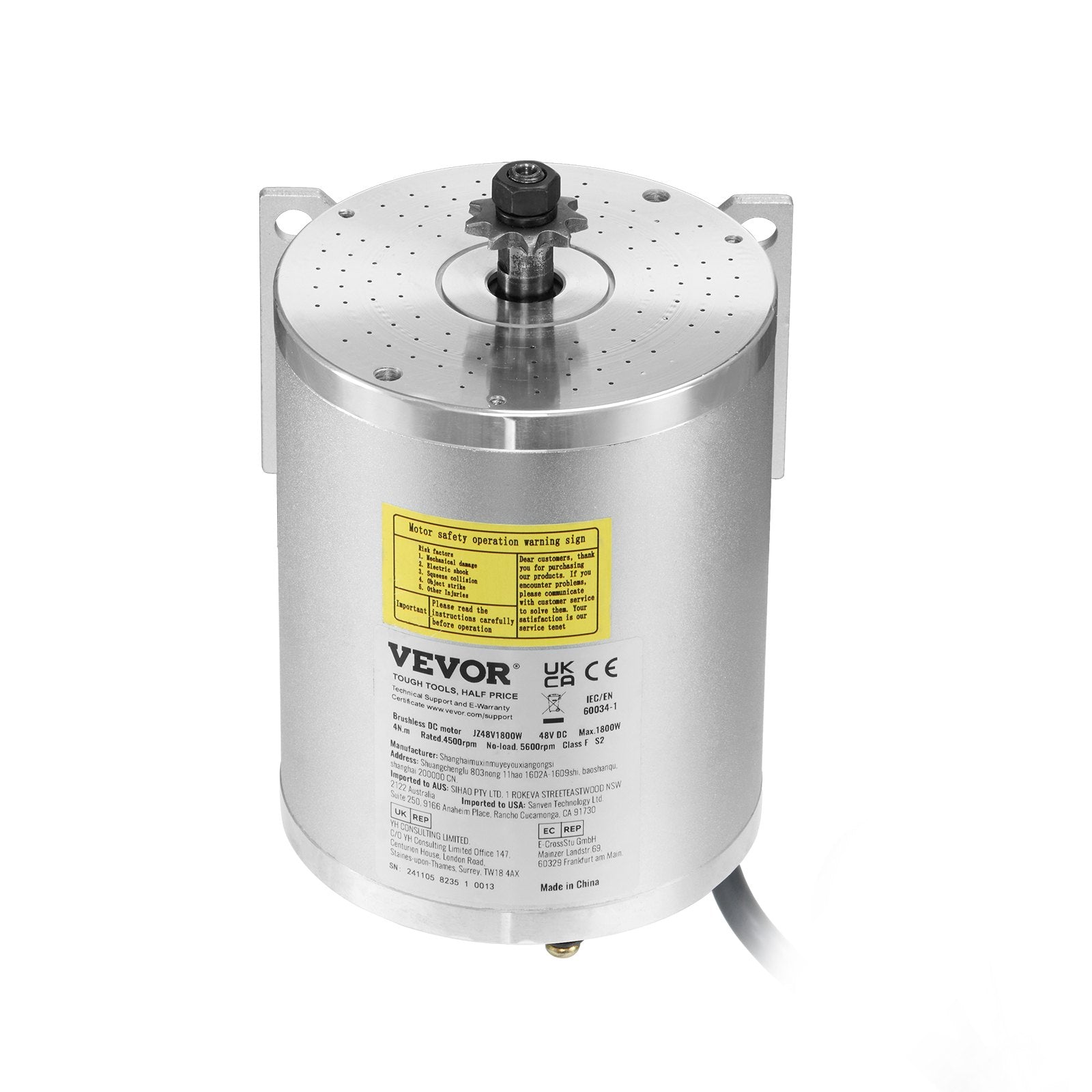 1800W Electric Brushless DC Motor Kit 48V 4500rpm with Upgraded Speed Controller