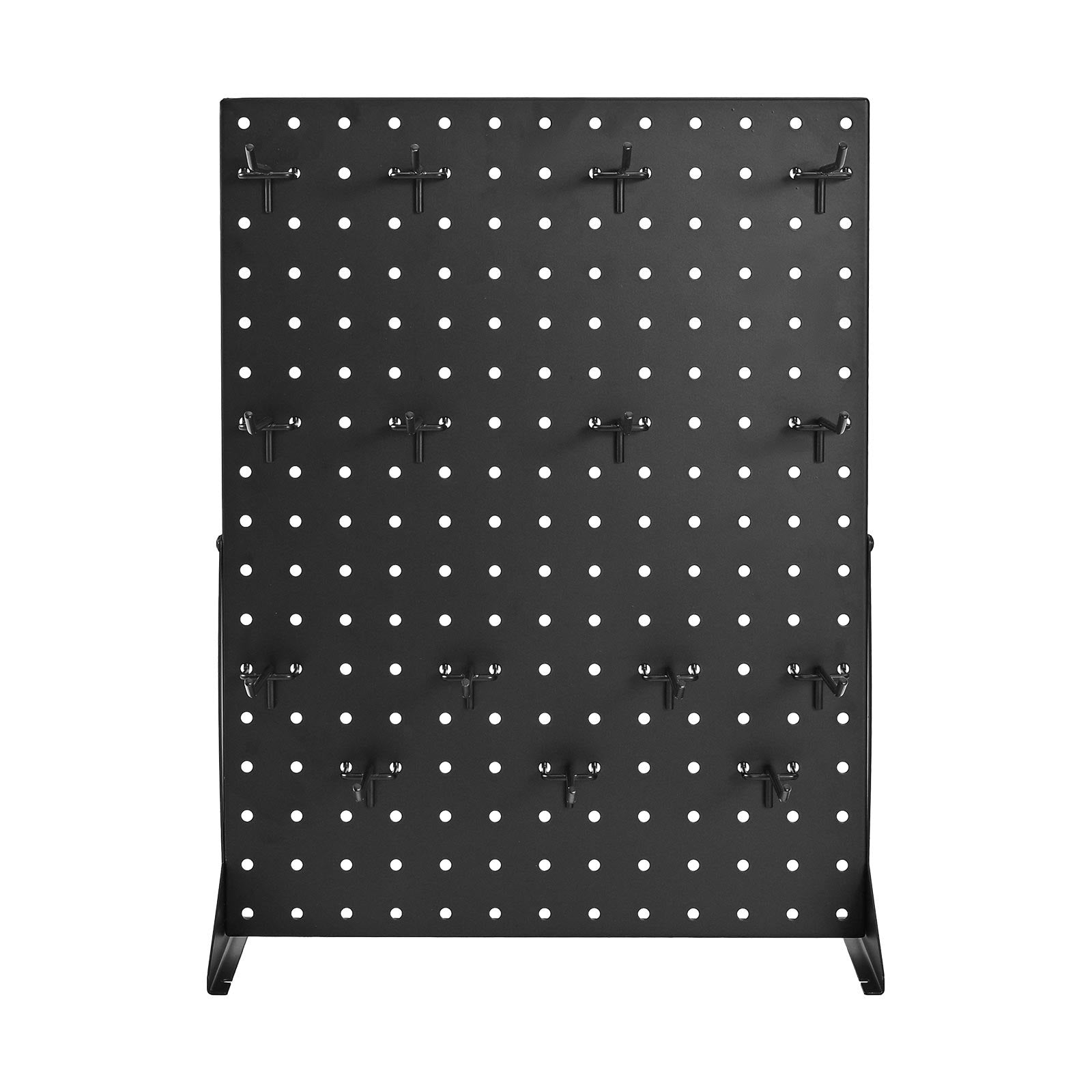Pegboard Display Stand 43x33cm Tabletop with 15 Hooks Cold-Rolled Steel Black