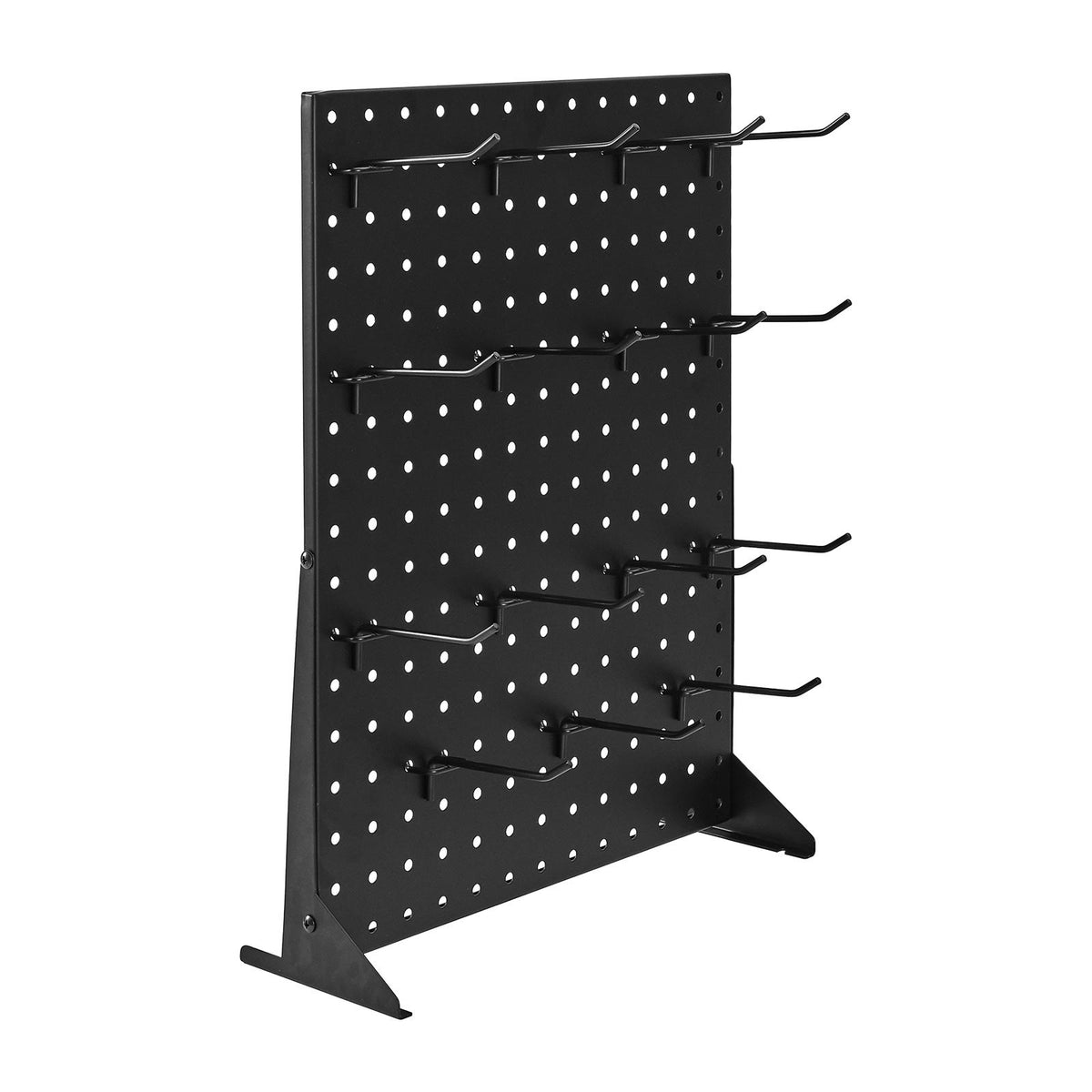 Pegboard Display Stand 43x33cm Tabletop with 15 Hooks Cold-Rolled Steel Black