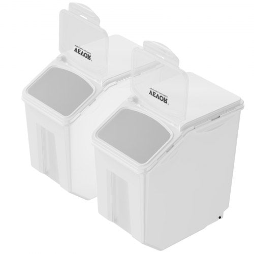 VEVOR 2 Pcs Ingredient Storage Bin 15L Kitchen Rice Cereal Flour Dog Food