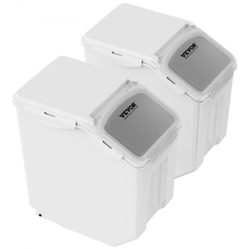 VEVOR 2 Pcs Ingredient Storage Bin 15L Kitchen Rice Cereal Flour Dog Food