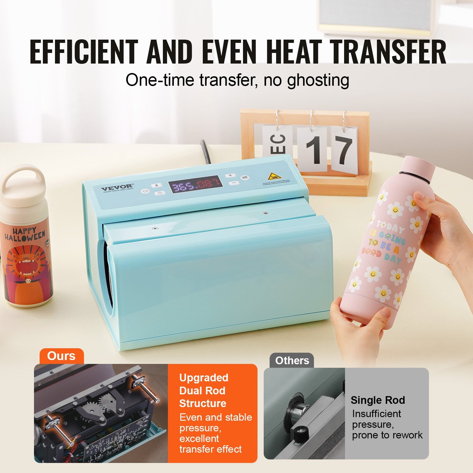 Auto Tumbler Heat Press Machine 11-30oz Mug Press Blue Cups Mugs