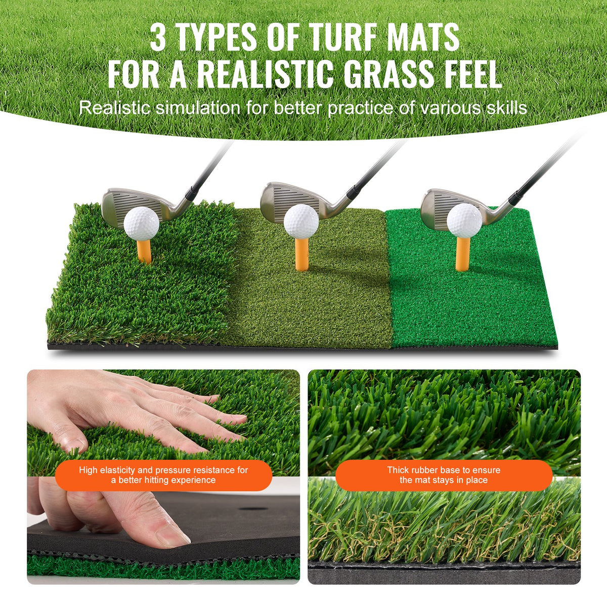 Golf Net 10x7ft All-in-1 Practice Net with Target Mats Balls Tee Club Bag