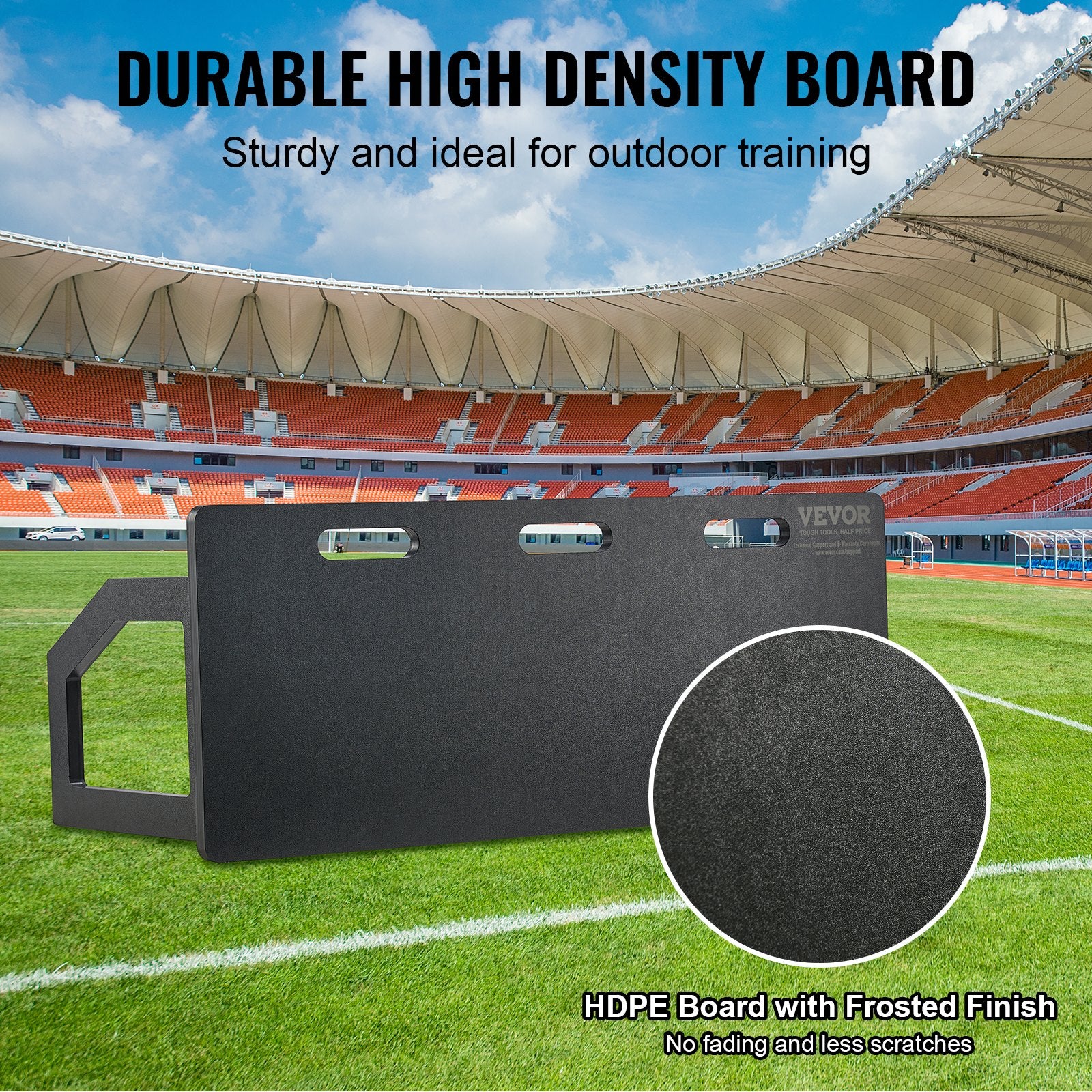 Soccer Rebounder Board 100x40cm Foldable HDPE 2-Angle Kickback for Training