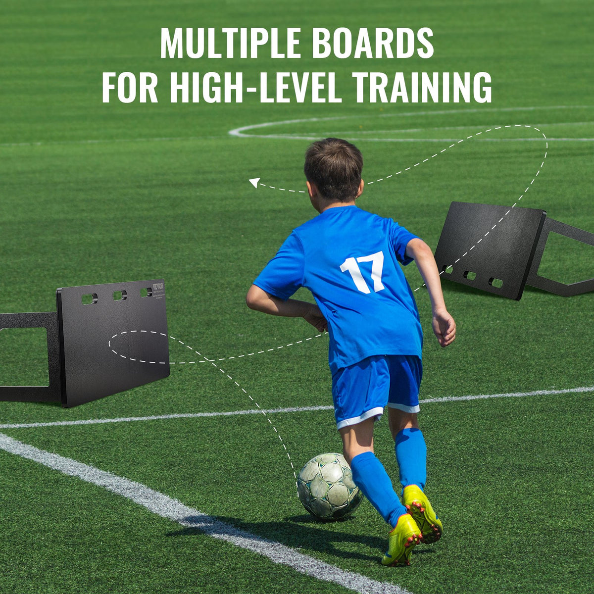 Soccer Rebounder Board 100x40cm Foldable HDPE 2-Angle Kickback for Training