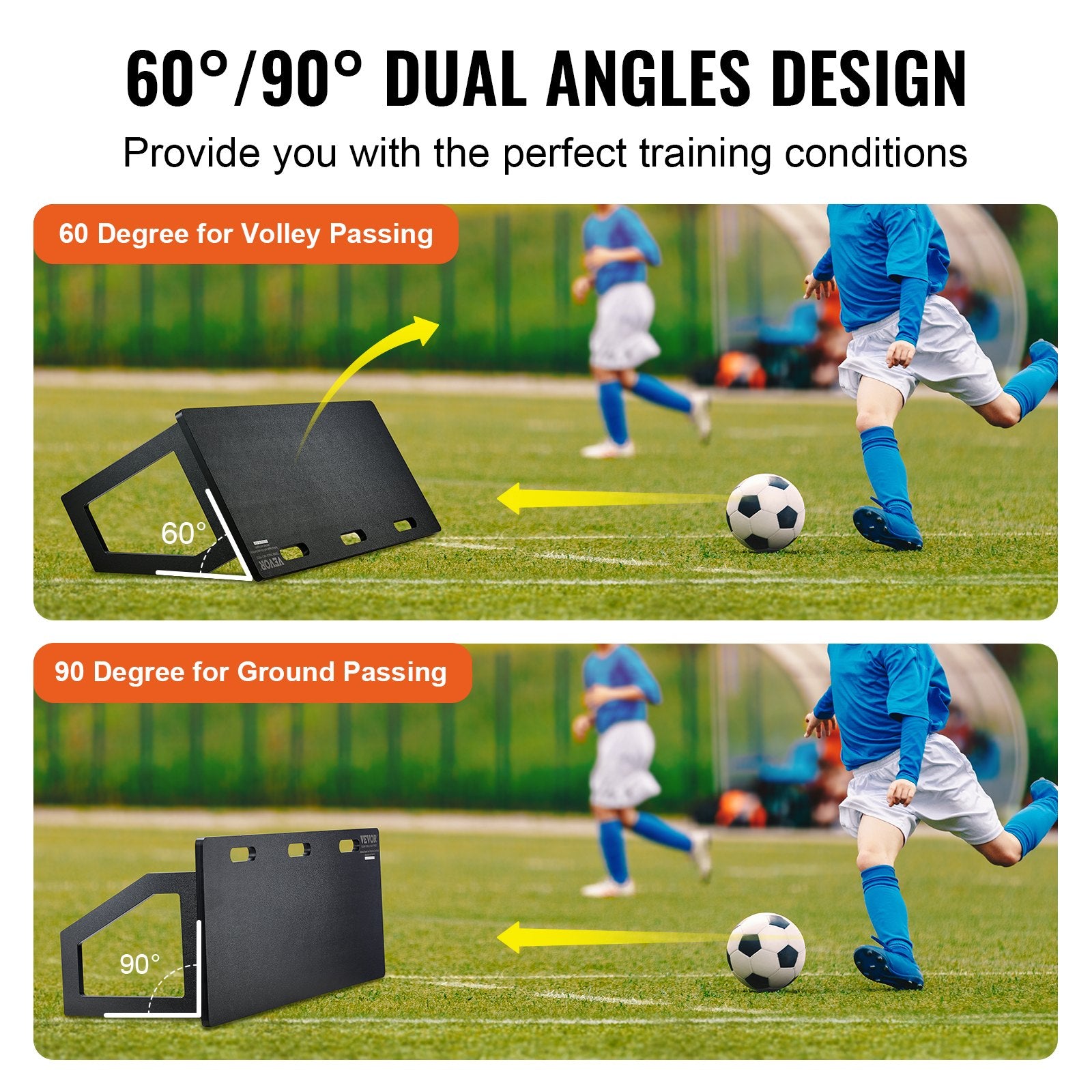 Soccer Rebounder Board 115x45 cm Foldable Portable Wall with 2 Angles
