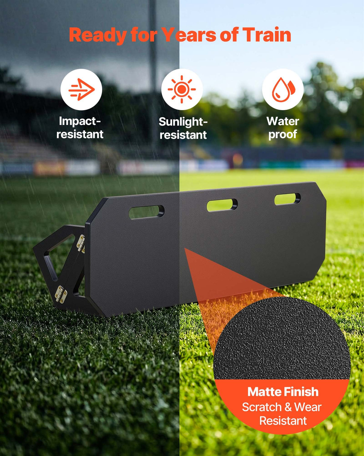 Soccer Rebounder Board 1000x300mm Portable HDPE Kick Back Trainer 3 Angles Skill
