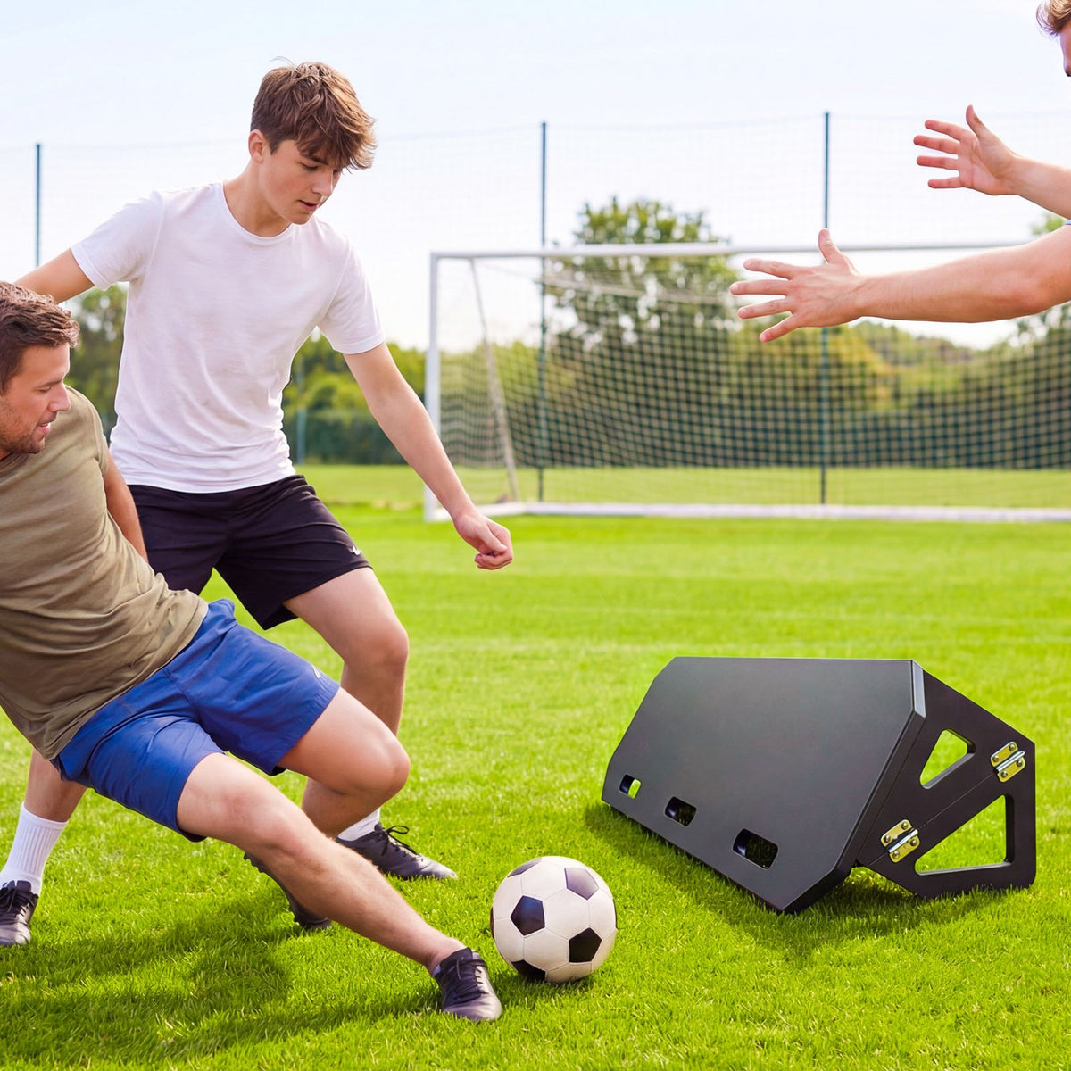 Soccer Rebounder Board 1000x300mm Portable HDPE Kick Back Trainer 3 Angles Skill