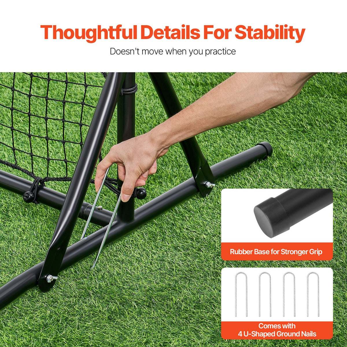 Soccer Rebound Trainer 6x4FT Iron Wall Net Double-Sided Rebounder Solo Training