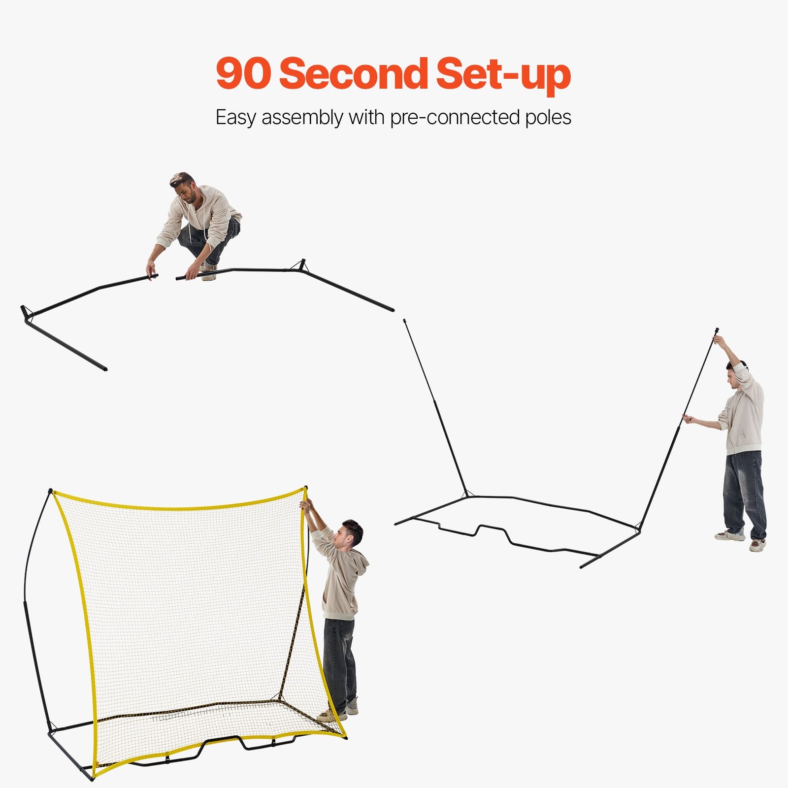 Soccer Rebounder 7x7FT Trainer Iron & Polyester with Portable Bag for Solo Team