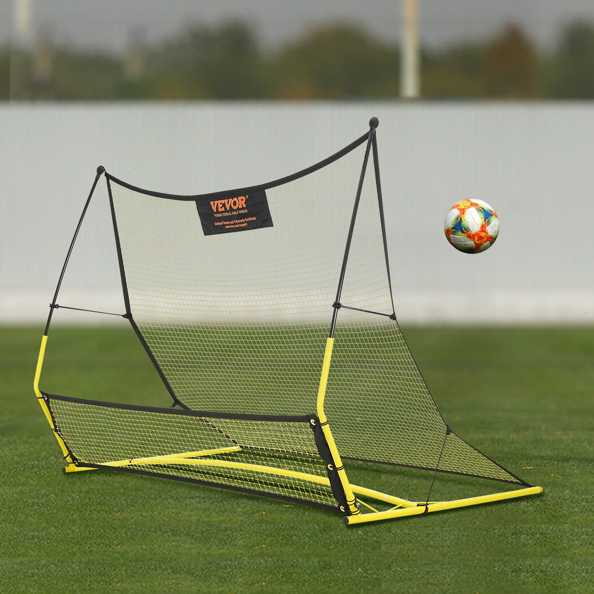 Soccer Trainer 2-in-1 Portable Rebounder Net Iron Wall Bag Practice Training