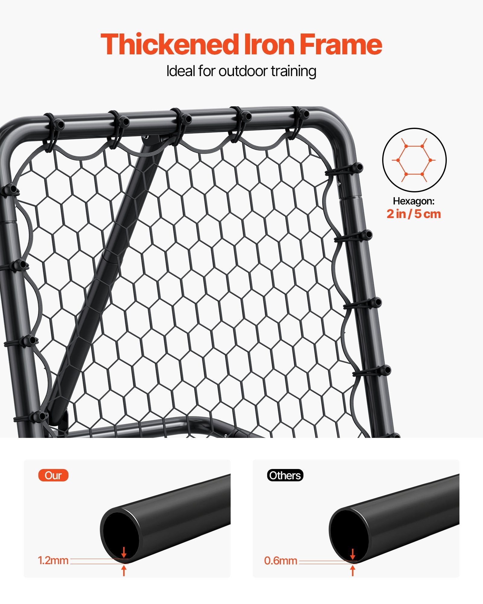 Soccer Rebounder Net 34x34in Portable Football Training Adjustable Angles