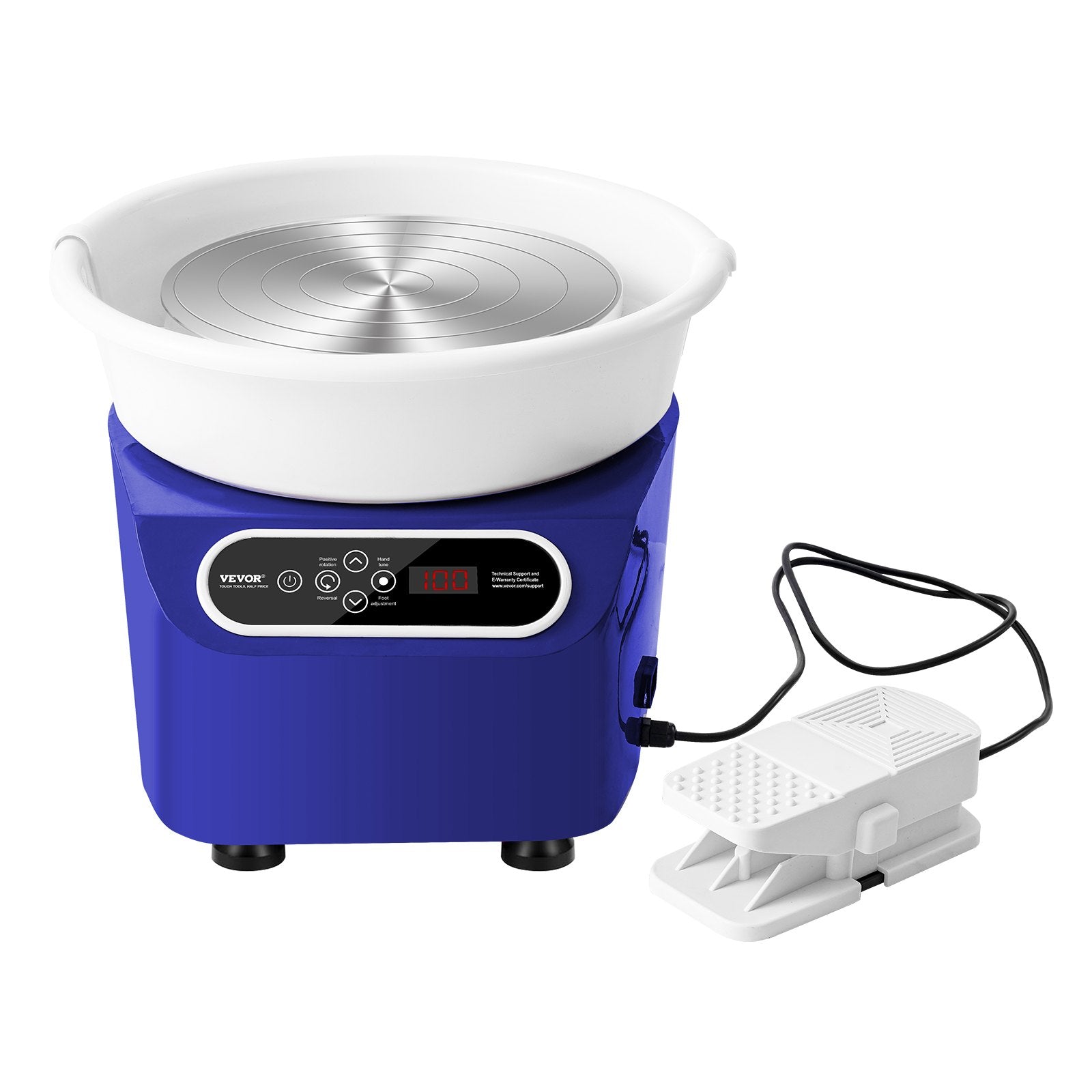 Pottery Wheel 11 Inch 350W Electric, Direct Drive with Foot Pedal LCD, Blue