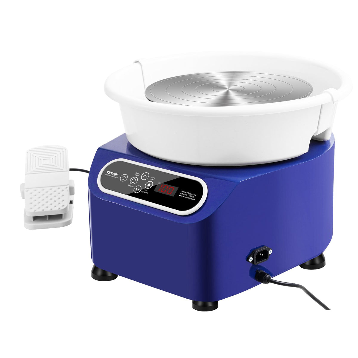 Pottery Wheel 11 Inch 350W Electric, Direct Drive with Foot Pedal LCD, Blue