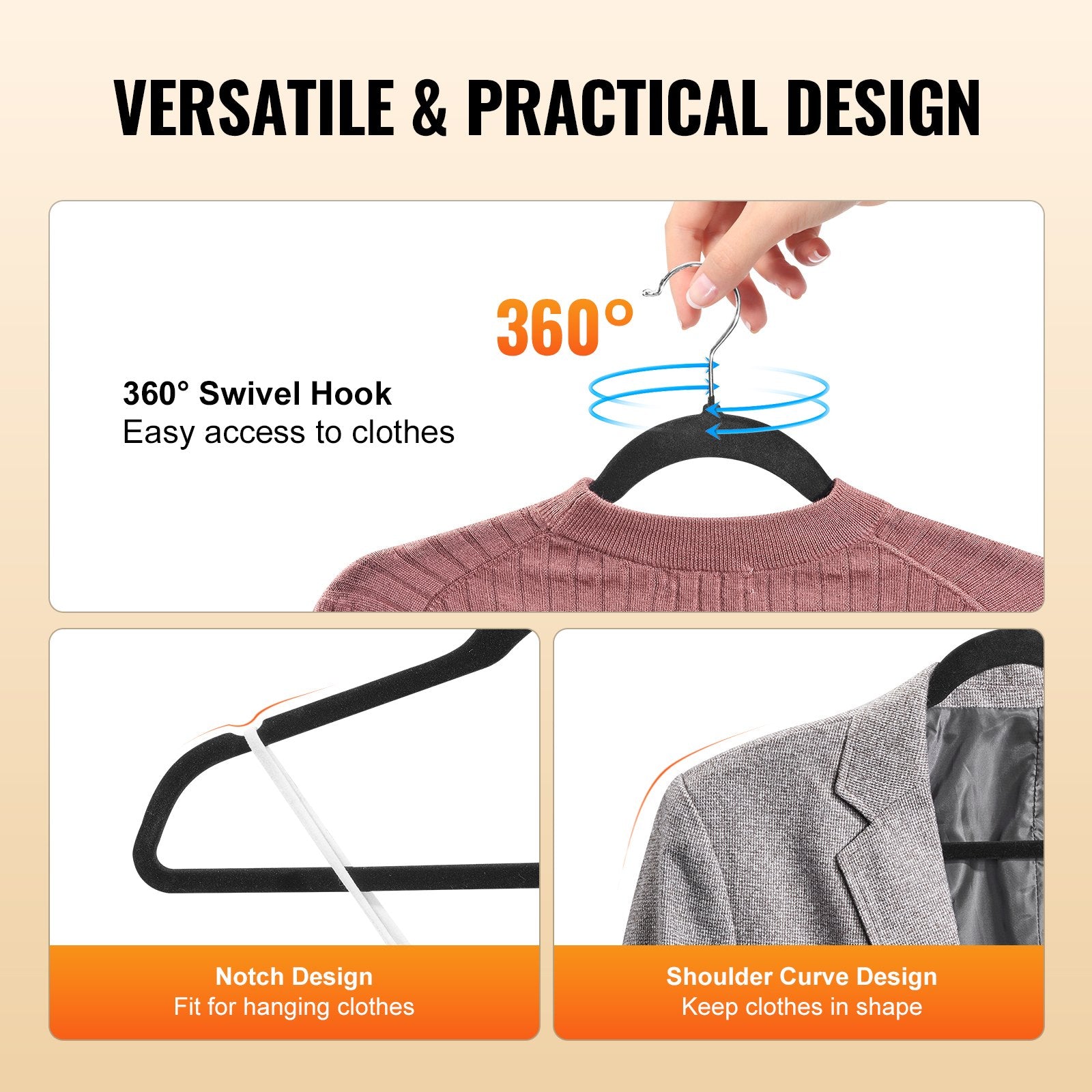 Hangers 50 Pack, 11lbs Load-Bearing Black Velvet, Non-Slip Space Saving Design