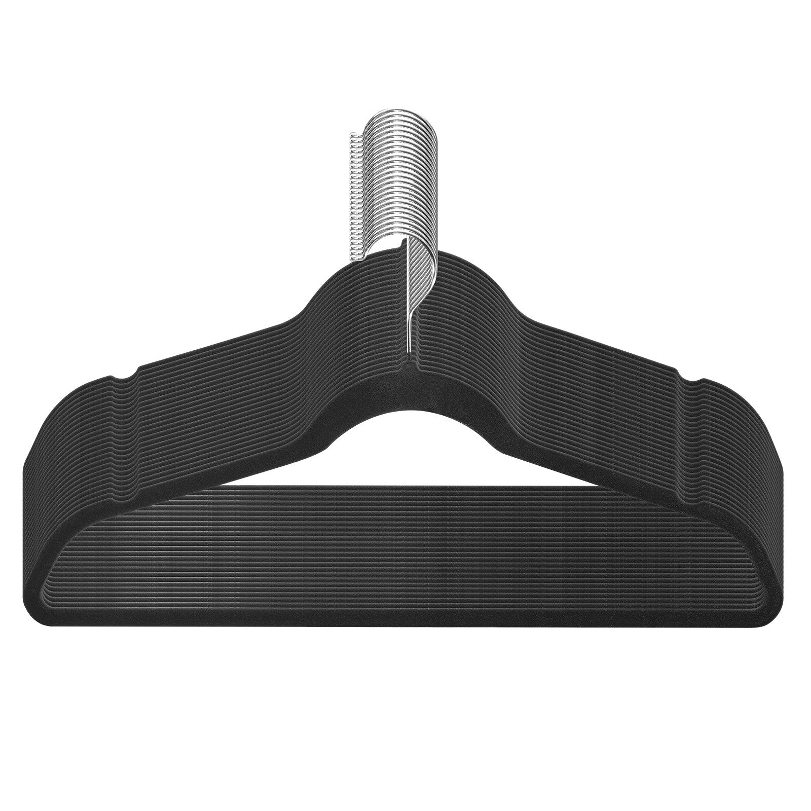 Hangers 50 Pack, 11lbs Load-Bearing Black Velvet, Non-Slip Space Saving Design