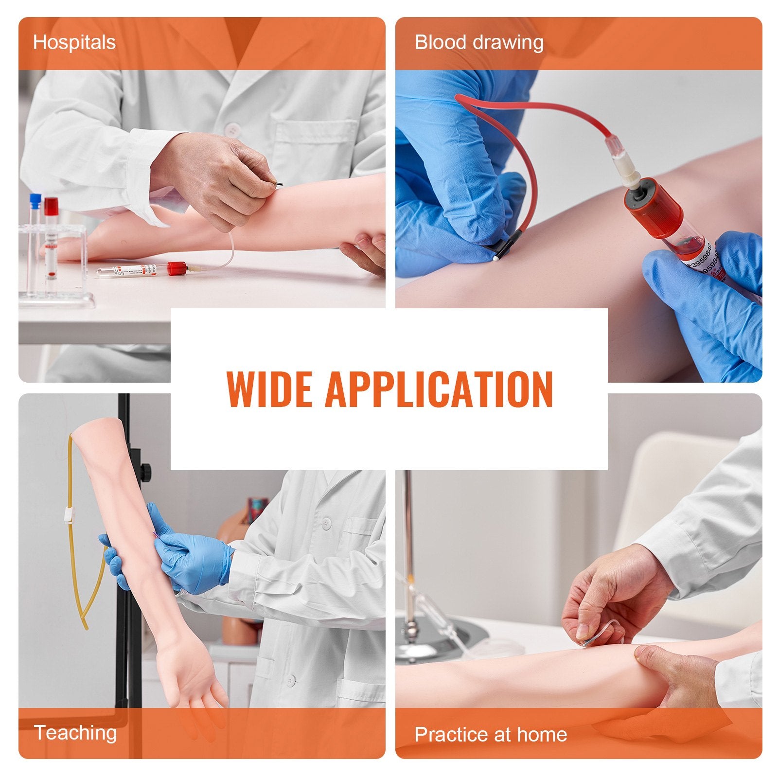 IV Venipuncture Practice Kit Simulation Arm Carry Bag Nurses Students Pros