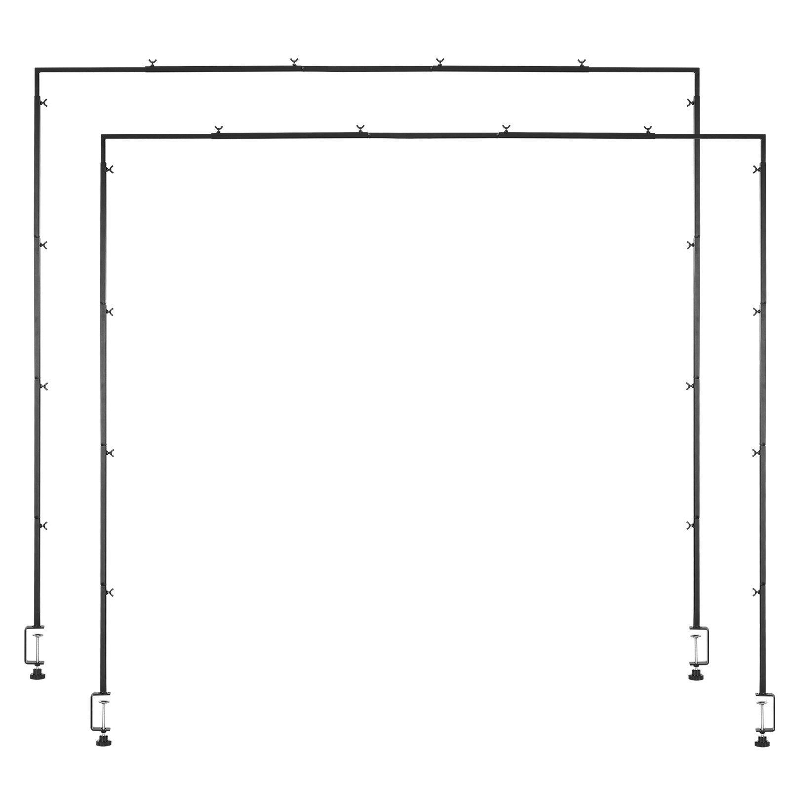 Over Table Rod Stand with Clamps 13"-42" Tall 28"-98" Adjustable 2-Pack Black